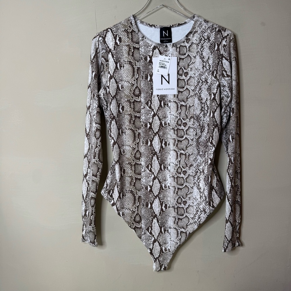 Naked wardrobe snake print bodysuit size 1X